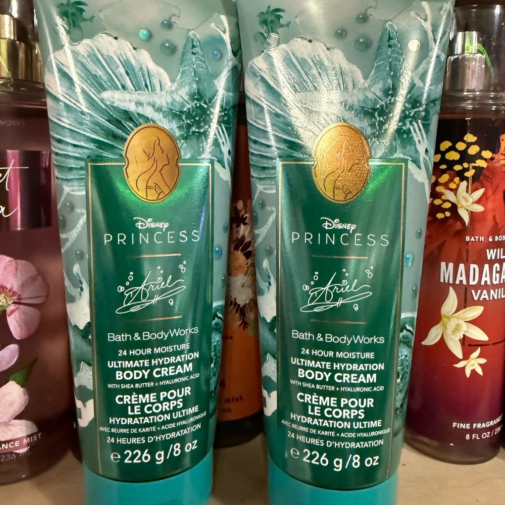 2 BBW Disney Princess Ariel Hydration Body Cream - Teal